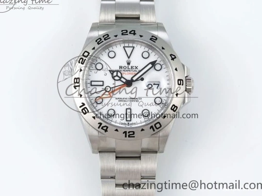0507 Stylish Explorer II 42mm 226570 Black 904L SS C+F 1:1 Best Edition White Dial on Bracelet VR3285 CHS 1712